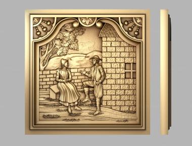 Art pano (Panel couple (in medieval style), PH_0402) 3D models for cnc