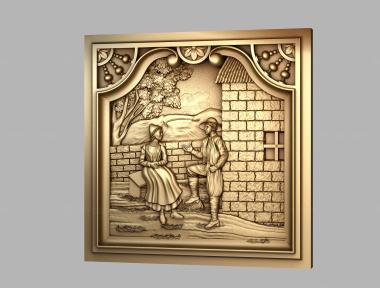 Art pano (Panel couple (in medieval style), PH_0402) 3D models for cnc