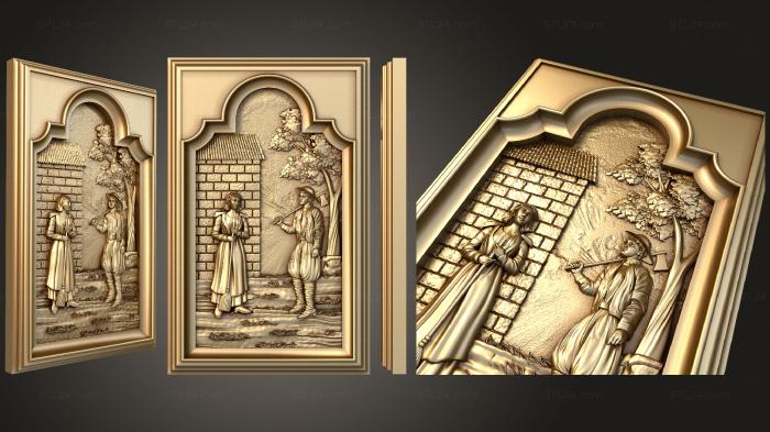 Art pano (Couple of peasants (in medieval style), PH_0411) 3D models for cnc