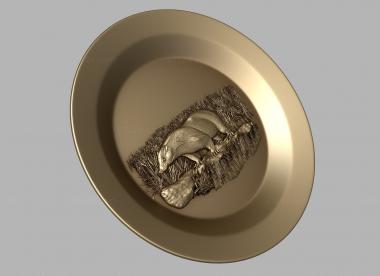 Панно художественные (Барсучья тарелка версия1, PH_0471) 3D модель для ЧПУ станка