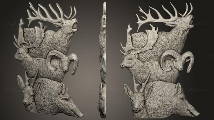 Art pano (Deer Elk Wild Boar, PH_0474) 3D models for cnc