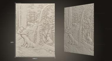 Art pano (Box[Panel 0232 Morning in the pine forest, PH_0485) 3D models for cnc