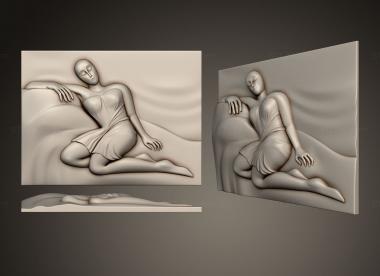 Art pano (The girl and the sea, PH_0500) 3D models for cnc