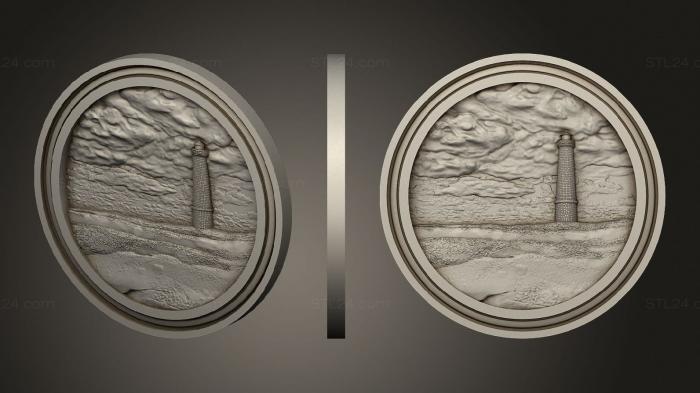 Art pano (Panel lighthouse on the shore, PH_0501) 3D models for cnc