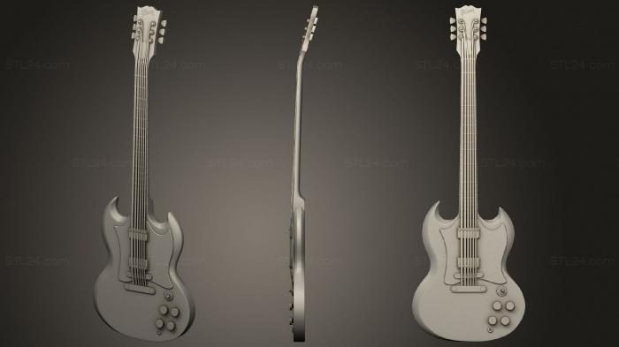 Панно художественные (Гитара из бронзы, PH_0503) 3D модель для ЧПУ станка