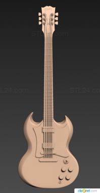 Панно художественные (Гитара из бронзы, PH_0503) 3D модель для ЧПУ станка