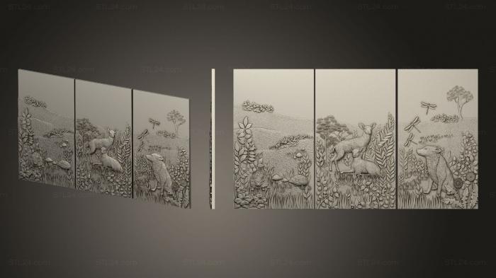 Art pano (Facade with animals and nature, PH_0510) 3D models for cnc