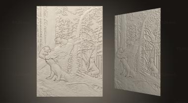 Art pano ( Panel 0232 Morning in the pine forest, PH_0516) 3D models for cnc