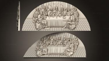 Панно художественные (Тайная вечеря в форме арки, PH_0540) 3D модель для ЧПУ станка