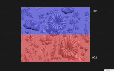 Панно художественные (Фасад с цветами, PH_0541) 3D модель для ЧПУ станка