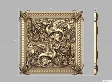 Art pano (PANEL CARVED WITH MONSTER SQUARE, PH_0559) 3D models for cnc