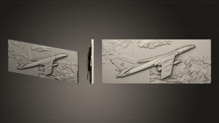 Панно художественные (Самолет барельеф, PH_0570) 3D модель для ЧПУ станка