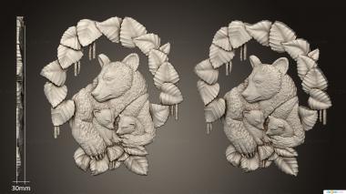 Art pano (Door panel bear with cubs version2, PH_0598) 3D models for cnc