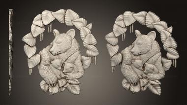 Art pano (Door panel bear with cubs version2, PH_0598) 3D models for cnc