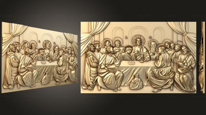 Панно религиозные (Панно тайная вечерия, PR_0321) 3D модель для ЧПУ станка