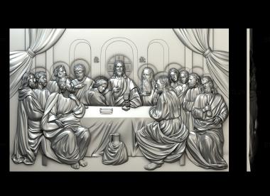 Religious panels (Last Supper panel, PR_0321) 3D models for cnc