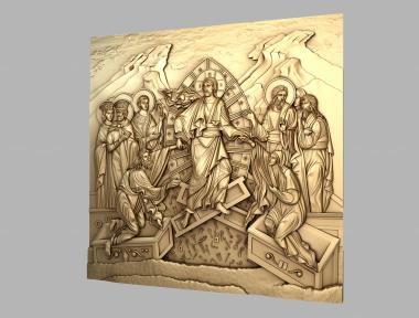 Religious panels (Resurrection of Christ, PR_0329) 3D models for cnc