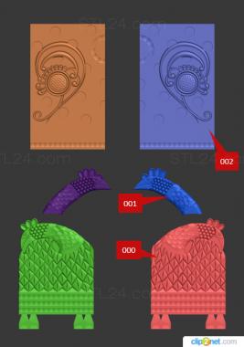 Religious panels (Two-headed carved rooster, PR_0331) 3D models for cnc