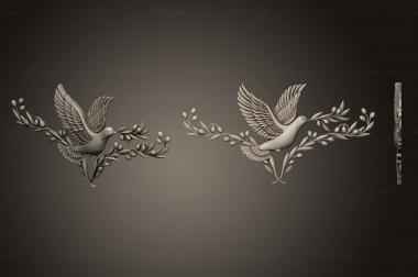 Religious panels (Pigeon with olive branch, PR_0336) 3D models for cnc