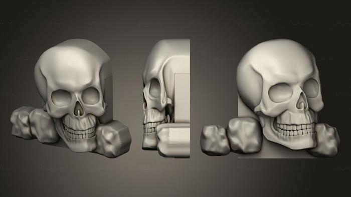 Панно религиозные (Череп с костями версия, PR_0337) 3D модель для ЧПУ станка