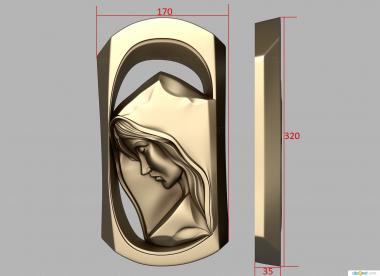 Religious panels (Maria, PR_0339) 3D models for cnc