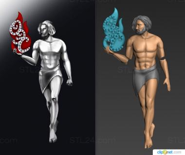 Religious panels (The Man without Fire, PR_0343) 3D models for cnc