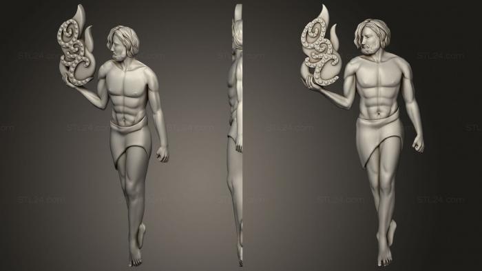Панно религиозные (Человек с огнем, PR_0344) 3D модель для ЧПУ станка