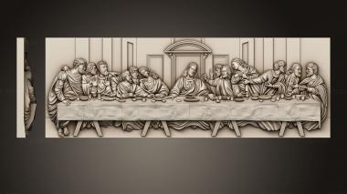 Religious panels (The last supper, PR_0355) 3D models for cnc