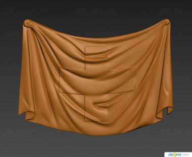 Religious panels (Greek flag on fabric, PR_0358) 3D models for cnc