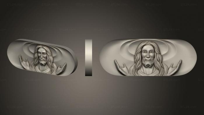 Religious panels (Jesus central panel, PR_0366) 3D models for cnc