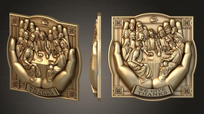 Religious panels ( the Last Supper in palms version1, PR_0368) 3D models for cnc