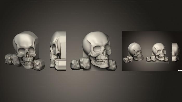 Religious panels (Skull on a cross with stones version 1, PR_0370) 3D models for cnc