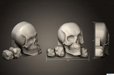 Religious panels (Skull on a cross with stones version 1, PR_0370) 3D models for cnc