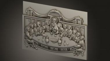 Religious panels (The Last Supper Version2, PR_0376) 3D models for cnc