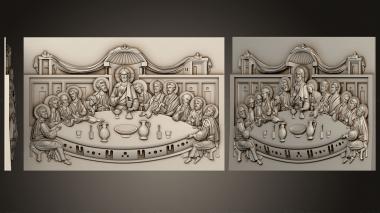 Religious panels (The Last Supper Version2, PR_0376) 3D models for cnc