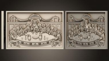 Religious panels (The Last Supper version 4, PR_0378) 3D models for cnc