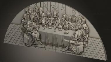 Religious panels (The Last Supper, PR_0380) 3D models for cnc