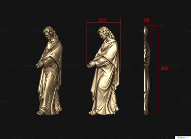 Religious panels (Upcoming Right figure, PR_0384) 3D models for cnc