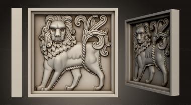 Religious panels (Lion model, PR_0389) 3D models for cnc