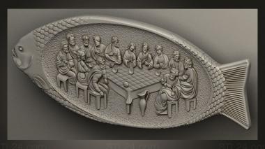 Religious panels (Panel The Last Supper on the fish, PR_0391) 3D models for cnc