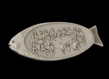 Religious panels (Panel The Last Supper on the fish, PR_0391) 3D models for cnc