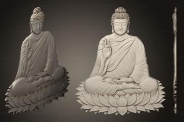 Religious panels (Buddha statuette version1, PR_0392) 3D models for cnc