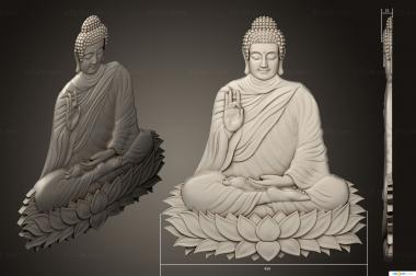 Religious panels (Statue of the Buddha, PR_0394) 3D models for cnc