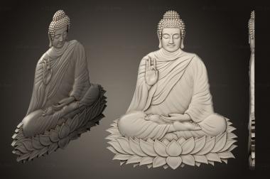 Religious panels (Statue of the Buddha, PR_0394) 3D models for cnc