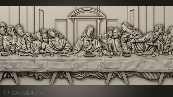 Religious panels (The Last Supper, PR_0397) 3D models for cnc