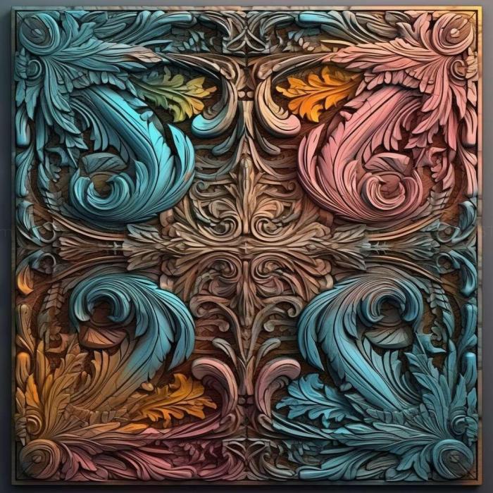 Patterns and decorations (Detailed colorful 2, PATTERN_1058) 3D models for cnc