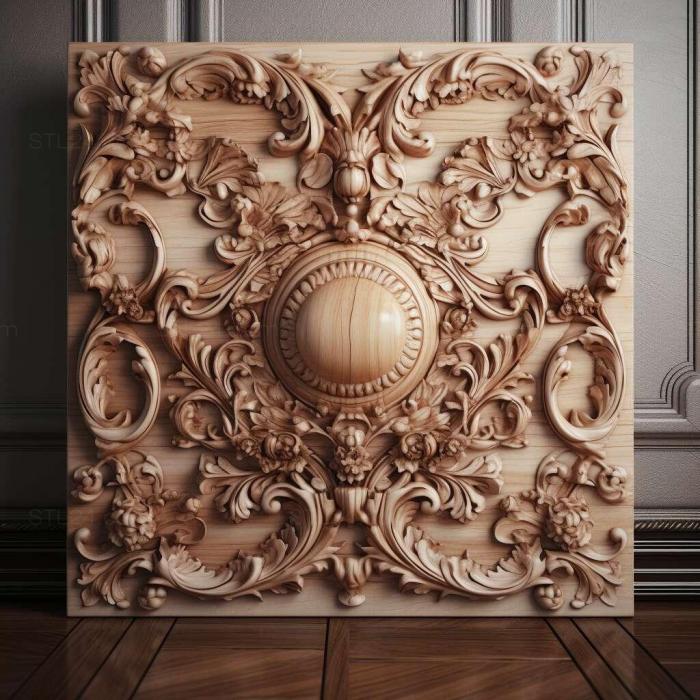 St Baroque style arved wooden 3
