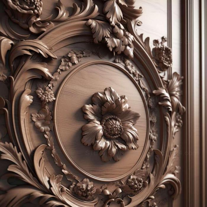 St Baroque style arved wooden 4
