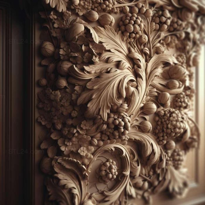 Patterns and decorations (Baroque style 4, PATTERN_136) 3D models for cnc