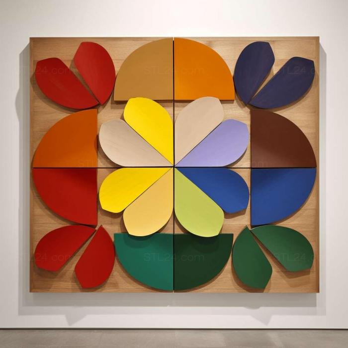 Patterns and decorations (Art of Ellsworth Kelly 19232015 American painter 3, PATTERN_1375) 3D models for cnc